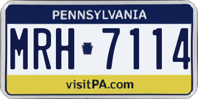 PA license plate MRH7114