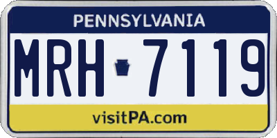PA license plate MRH7119