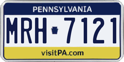 PA license plate MRH7121