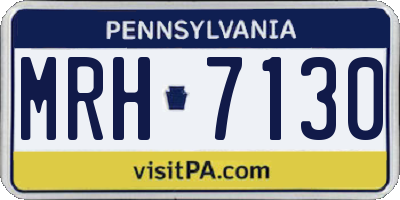 PA license plate MRH7130
