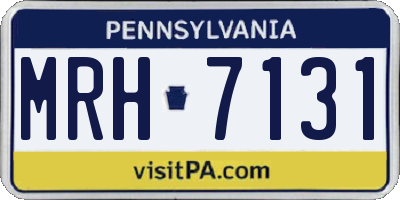 PA license plate MRH7131