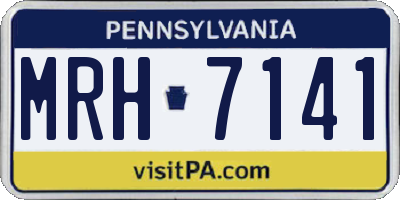 PA license plate MRH7141