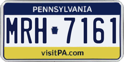 PA license plate MRH7161