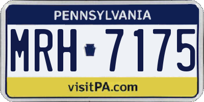 PA license plate MRH7175