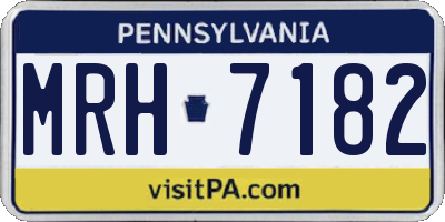 PA license plate MRH7182