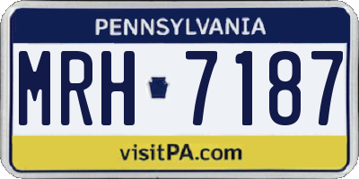 PA license plate MRH7187