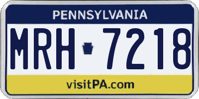 PA license plate MRH7218