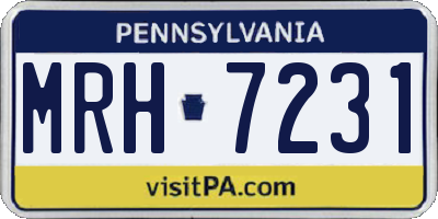 PA license plate MRH7231