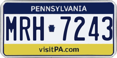 PA license plate MRH7243
