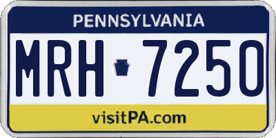 PA license plate MRH7250