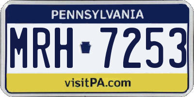 PA license plate MRH7253