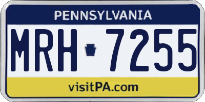 PA license plate MRH7255
