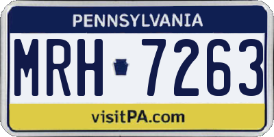 PA license plate MRH7263