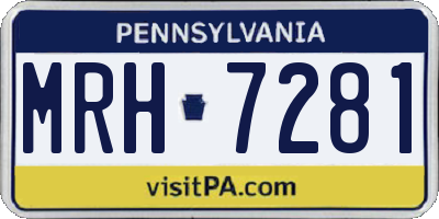 PA license plate MRH7281