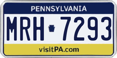PA license plate MRH7293