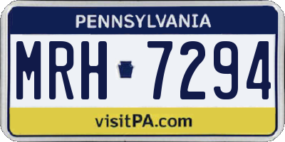PA license plate MRH7294