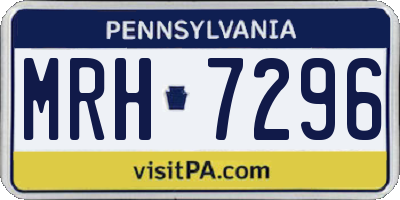 PA license plate MRH7296