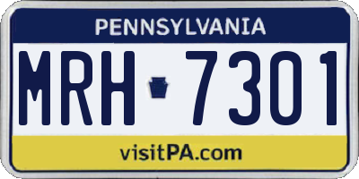 PA license plate MRH7301