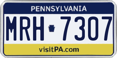 PA license plate MRH7307