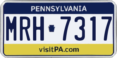 PA license plate MRH7317