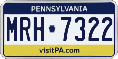 PA license plate MRH7322