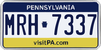 PA license plate MRH7337
