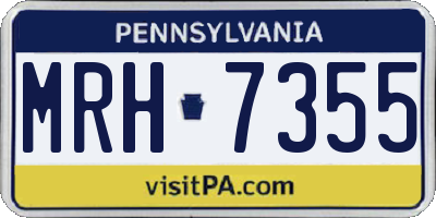 PA license plate MRH7355