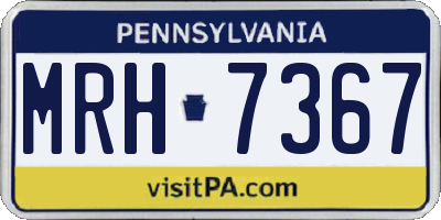 PA license plate MRH7367