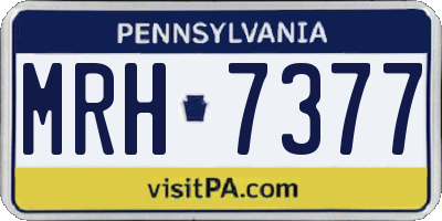 PA license plate MRH7377