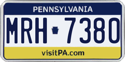 PA license plate MRH7380