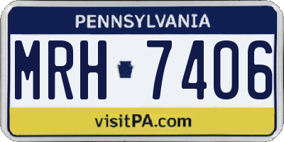 PA license plate MRH7406