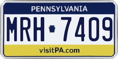 PA license plate MRH7409