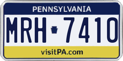 PA license plate MRH7410