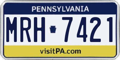 PA license plate MRH7421