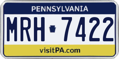 PA license plate MRH7422