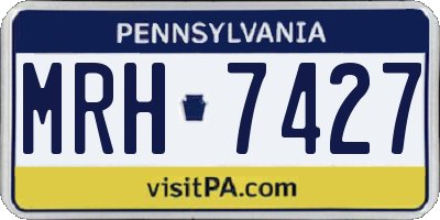 PA license plate MRH7427
