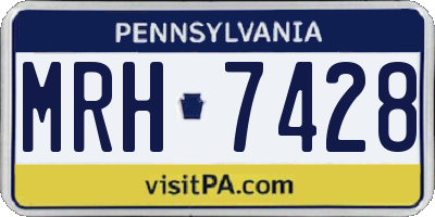 PA license plate MRH7428