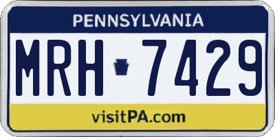 PA license plate MRH7429