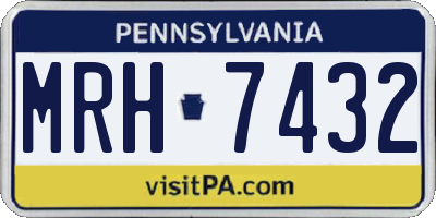 PA license plate MRH7432