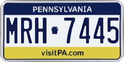 PA license plate MRH7445