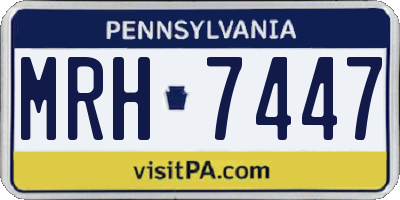 PA license plate MRH7447