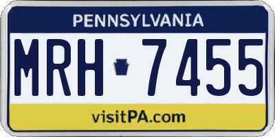PA license plate MRH7455