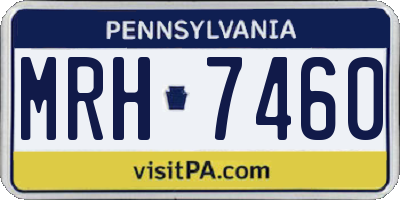 PA license plate MRH7460
