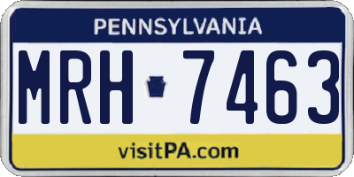 PA license plate MRH7463