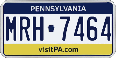 PA license plate MRH7464