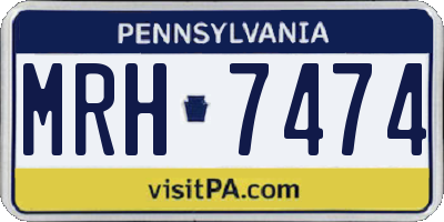 PA license plate MRH7474