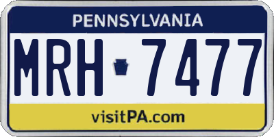 PA license plate MRH7477