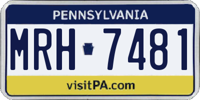 PA license plate MRH7481