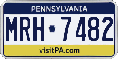 PA license plate MRH7482