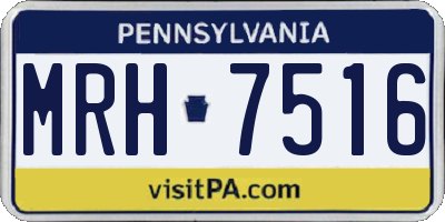 PA license plate MRH7516